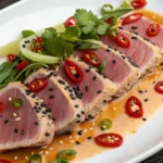 Seared Tuna Tataki Salad: A Fresh, Flavor-Packed Dish to Try Today 3 seared tuna tataki salad close-up with fresh greens and ponzu