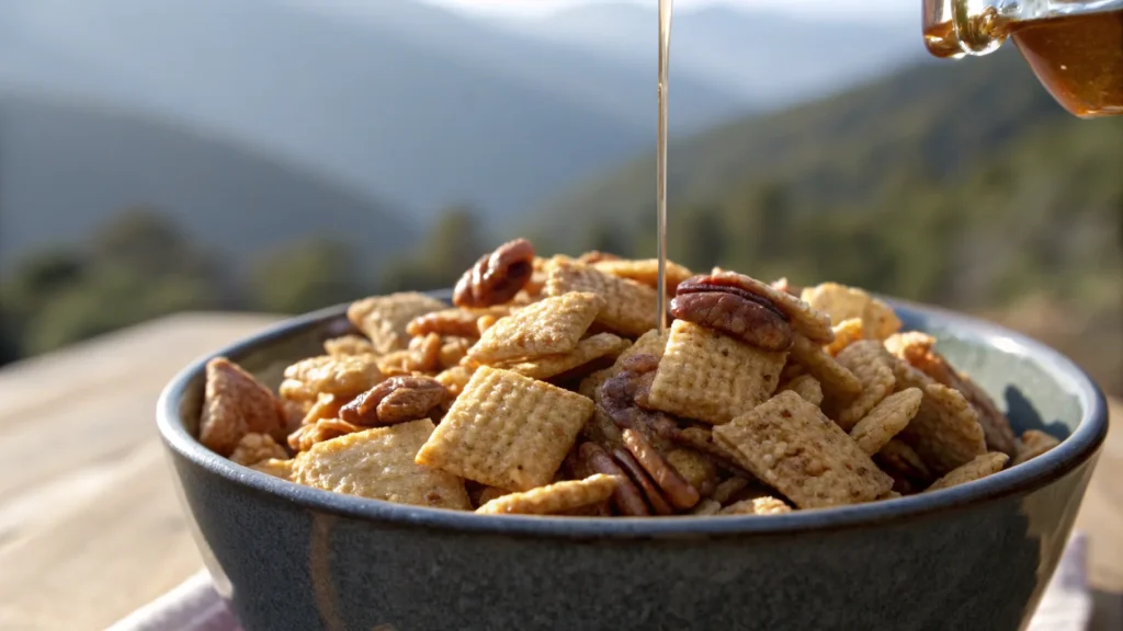 Praline Crunch with caramel and pecan topping