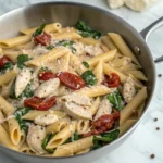 Healthy Tuscan Chicken Pasta Recipe You’ll Make Again and Again 3 healthy Tuscan chicken pasta with spinach and sun-dried tomatoes