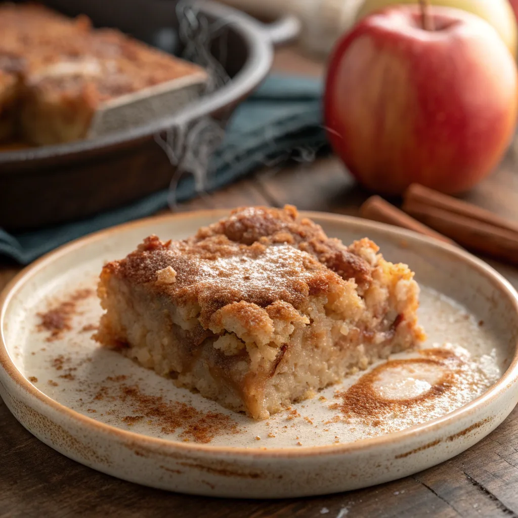 Diabetic-Friendly Apple Cinnamon Dump Cake served hot