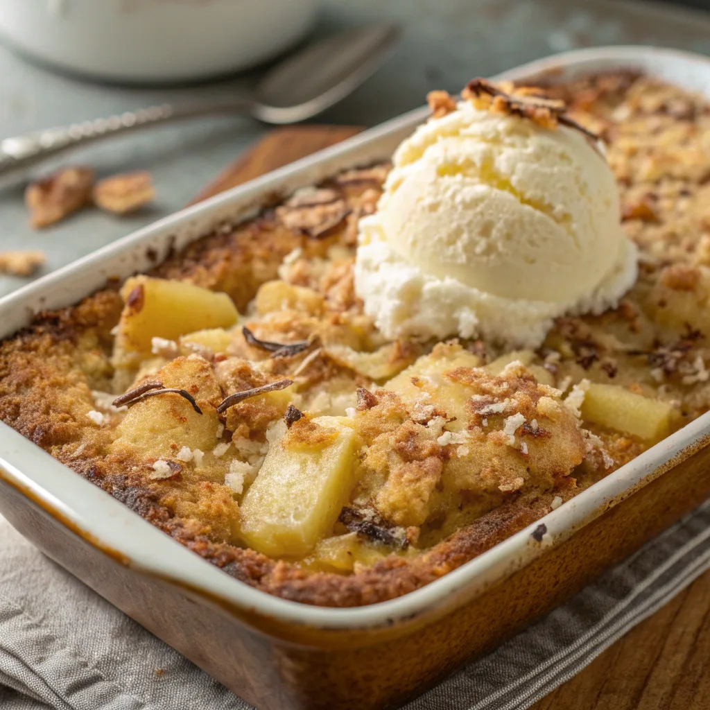 Easy Coconut Pineapple Dump Cake – Classic Tropical Treat 11 Coconut Pineapple Dump Cake served warm