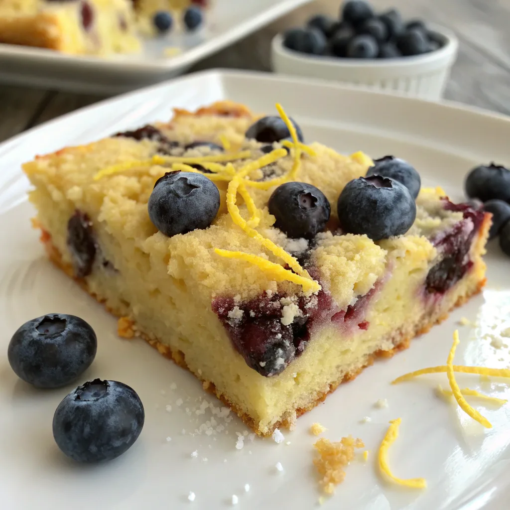 Low-Fat Blueberry Lemon Dump Cake: Easy, Guilt-Free Dessert Recipe 8 Low-Fat Blueberry Lemon Dump Cake served hot