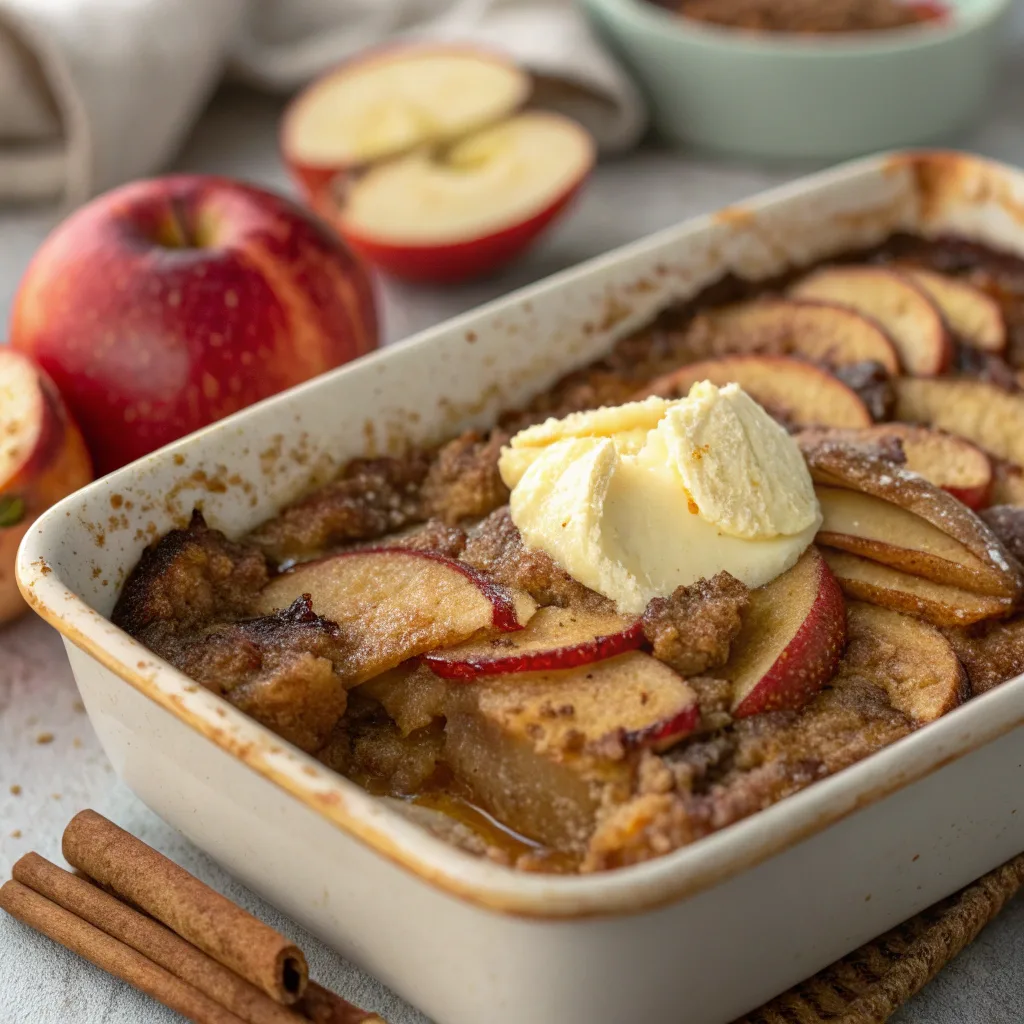 Sugar-free dump cake served hot