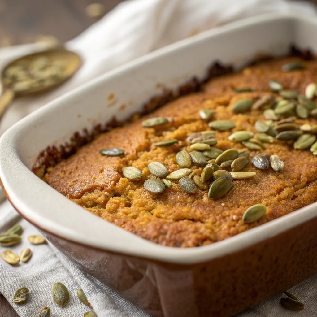 Keto Pumpkin Spice Dump Cake – Low-Carb, Moist, and Delicious 8 Keto Pumpkin Spice Dump Cake served warm