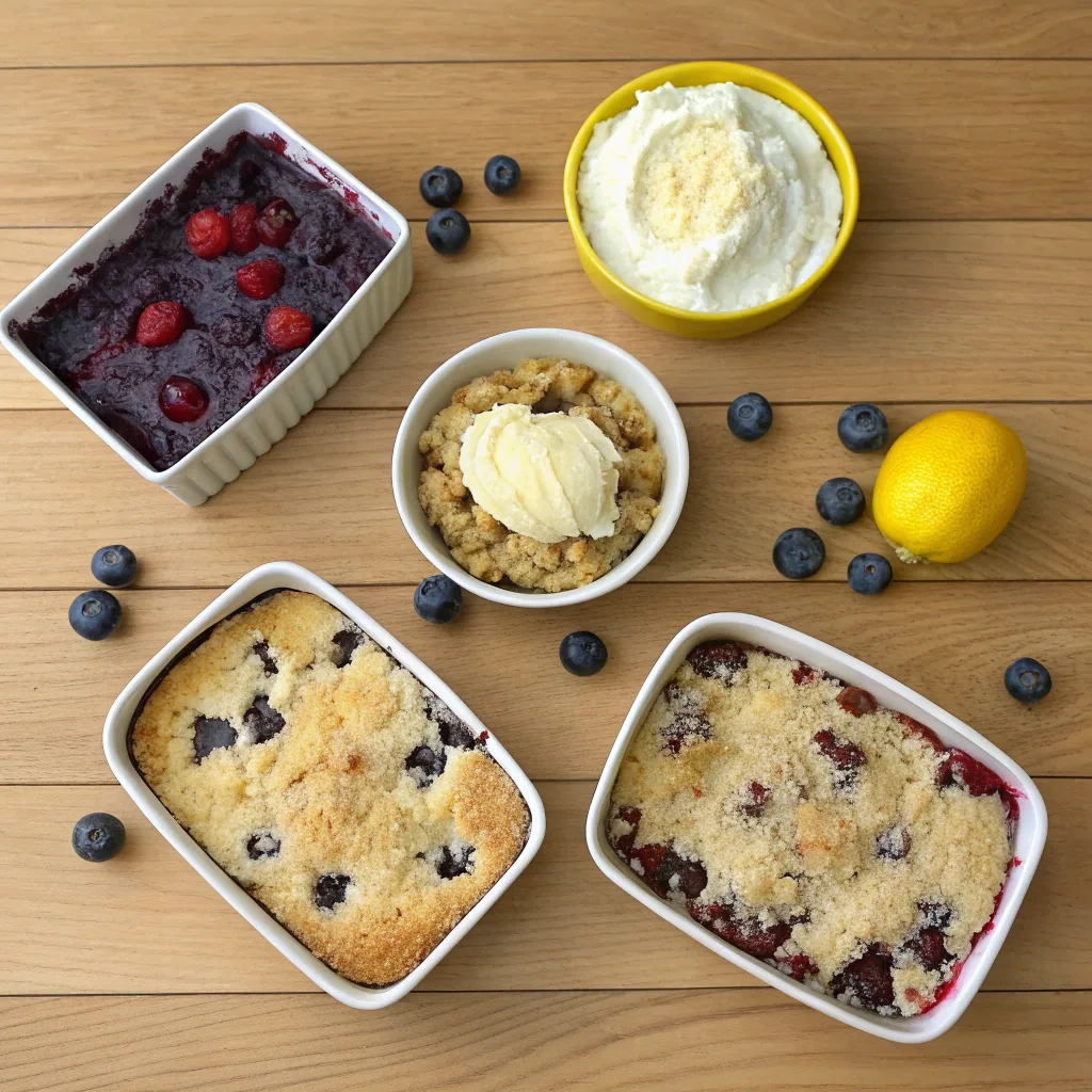Keto Blueberry Lemon Dump Cake – Quick & Family-Friendly Dessert 11 Four Keto Blueberry Lemon Dump Cake variations