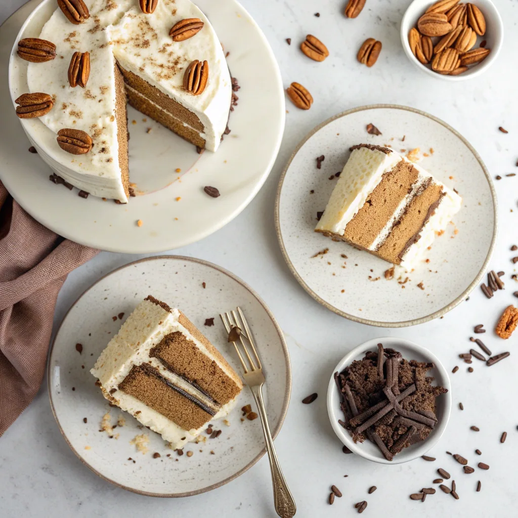 Keto Chocolate Pecan Dump Cake – Rich, Chocolatey, and Guilt-Free 10 Sliced Keto Chocolate Pecan Dump Cake with toppings