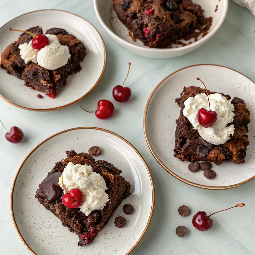 Chocolate Cherry Dump Cake Recipe: Easy, Family-Favorite Dessert 11 chocolate cherry dump cake plated