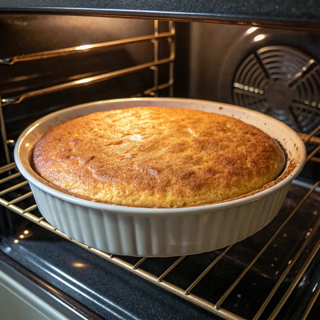 Quick and Delicious Sugar-Free Dump Cake Recipes for Any Occasion 10 Baking sugar-free dump cake in oven