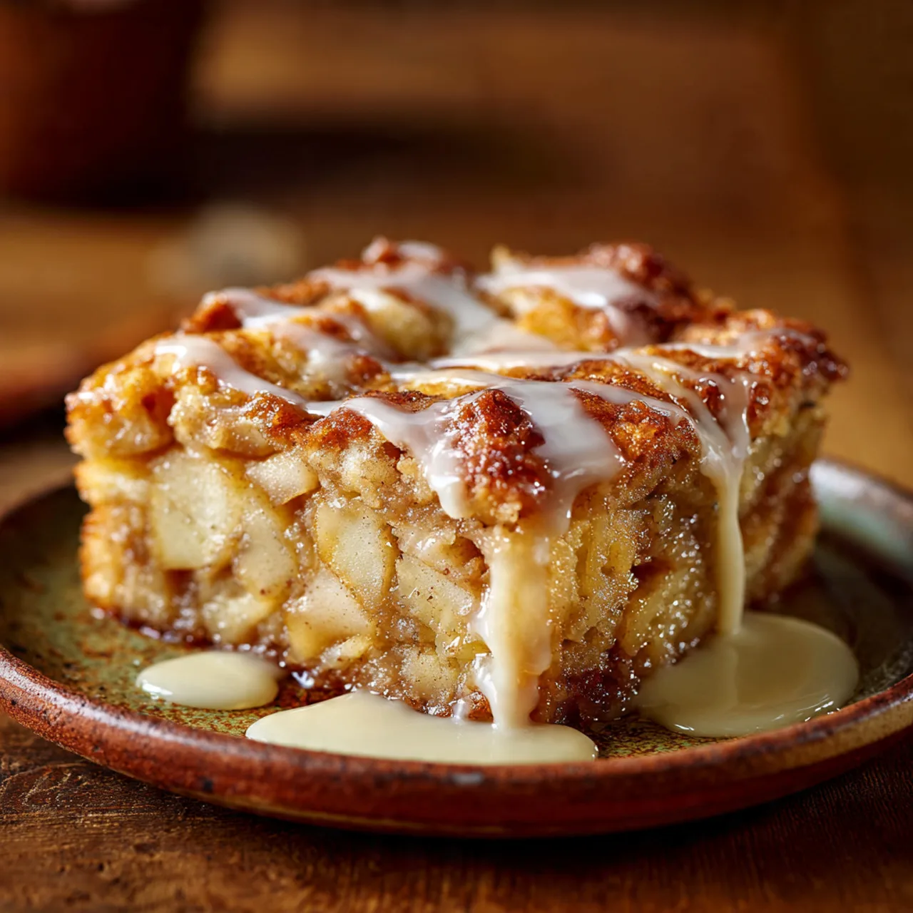 Quick Apple Dump Cake with Vanilla Glaze for Weeknights 8 Classic apple crisp dump cake served hot
