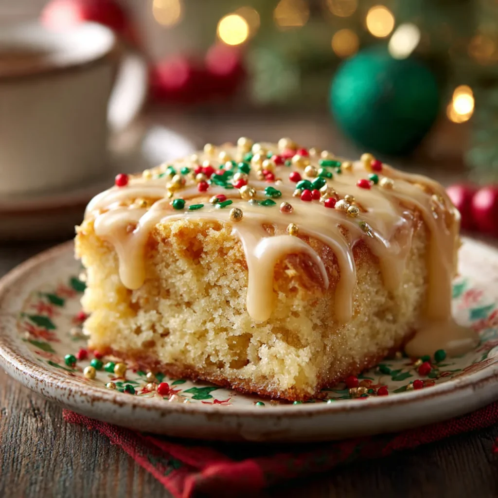 Classic Christmas Sugar Cookie Dump Cake – Simple Christmas Dessert 3 Classic Christmas Sugar Cookie Dump Cake with icing