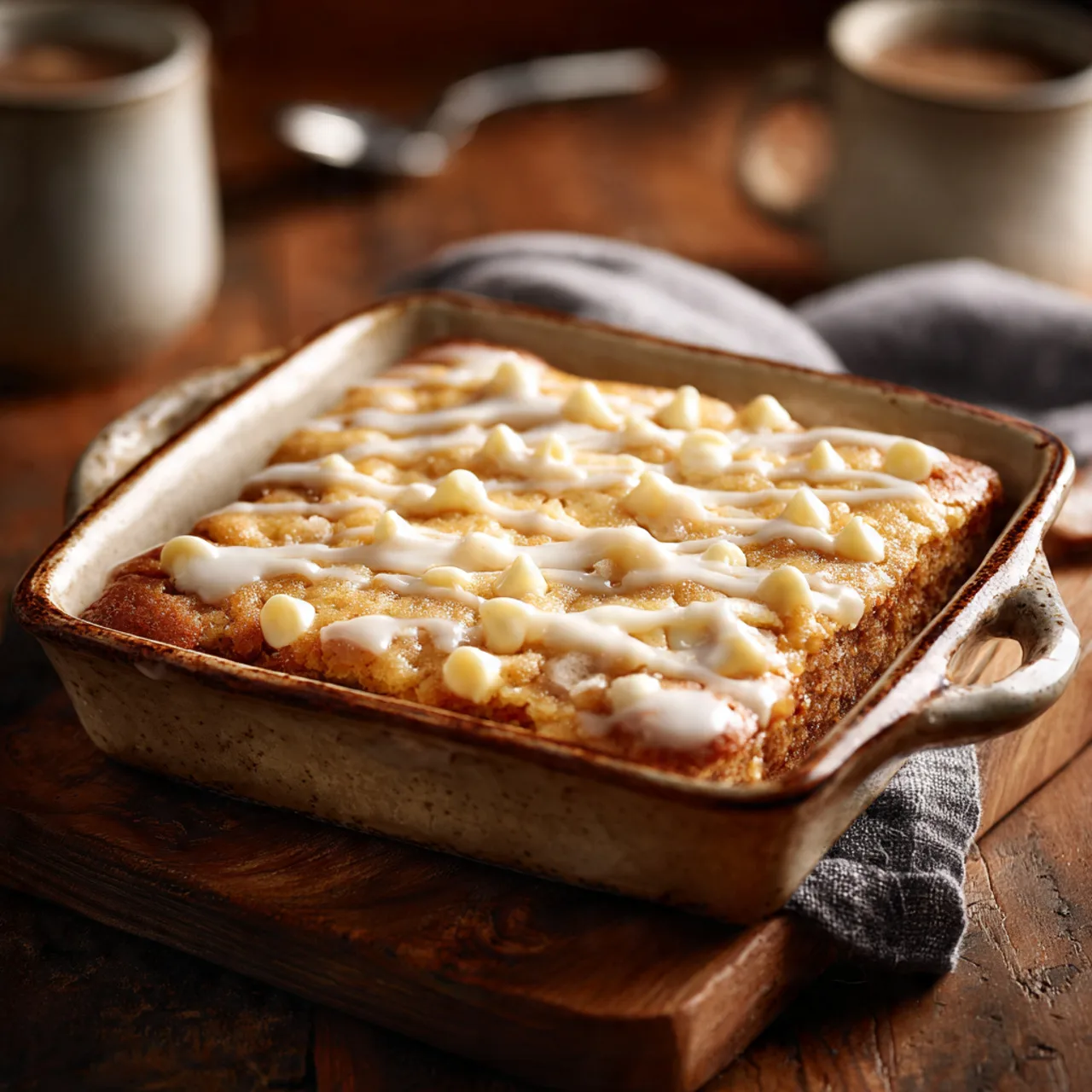 Sugar Cookie Dump Cake with White Chocolate Chips in 30 Minutes 8 Sugar cookie dump cake with white chocolate chips and icing