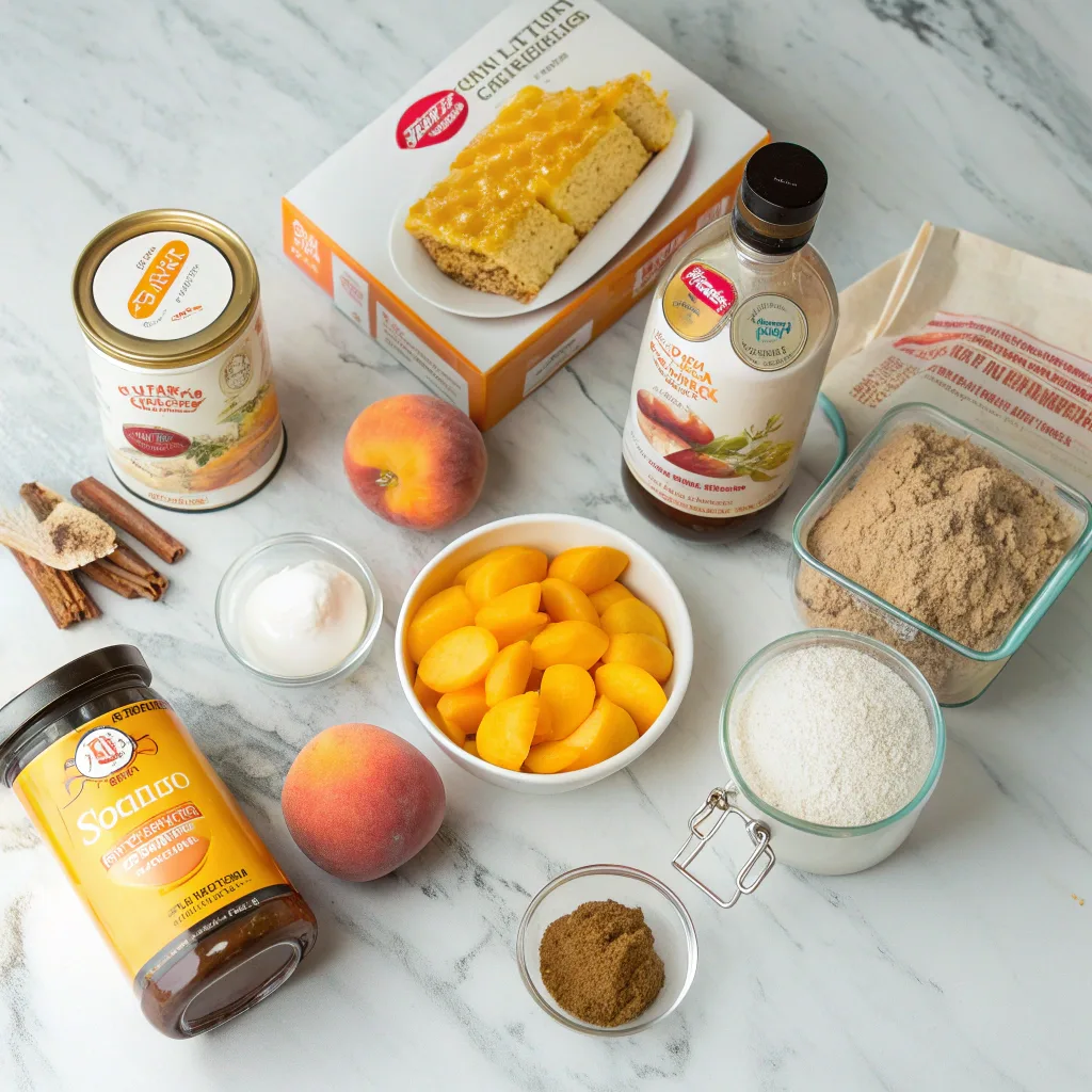 Ingredients for Peach Cobbler Dump Cake