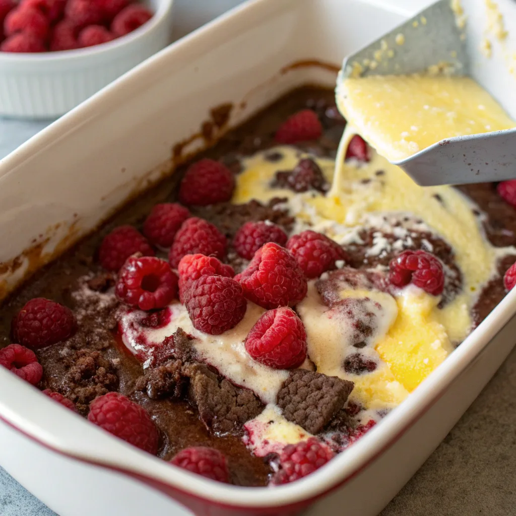 Raspberry Chocolate Dump Cake – Easy Family-Favorite Dessert 10 cooking raspberry chocolate dump cake