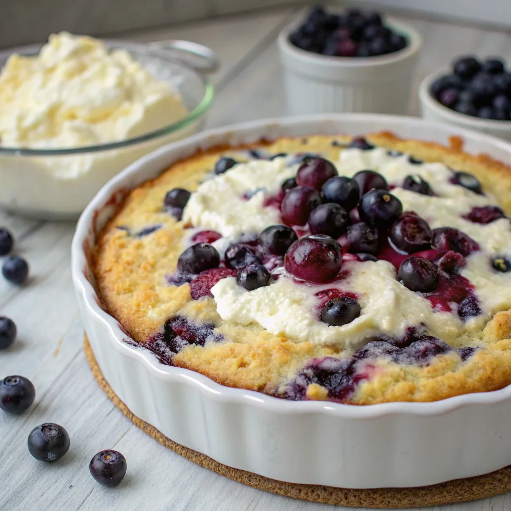 6 Best Vegan Berry Cheesecake Dump Cake for Quick Desserts 6 Creamy vegan blueberry cream cheese dump cake with a golden crust