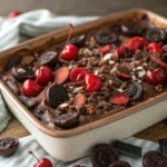 Cherry Oreo Dump Cake: Gooey, and Family-Favorite Dessert 12 Cherry Oreo Dump Cake served hot