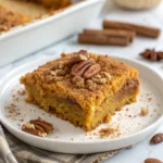 Classic Pumpkin Dump Cake slice served hot