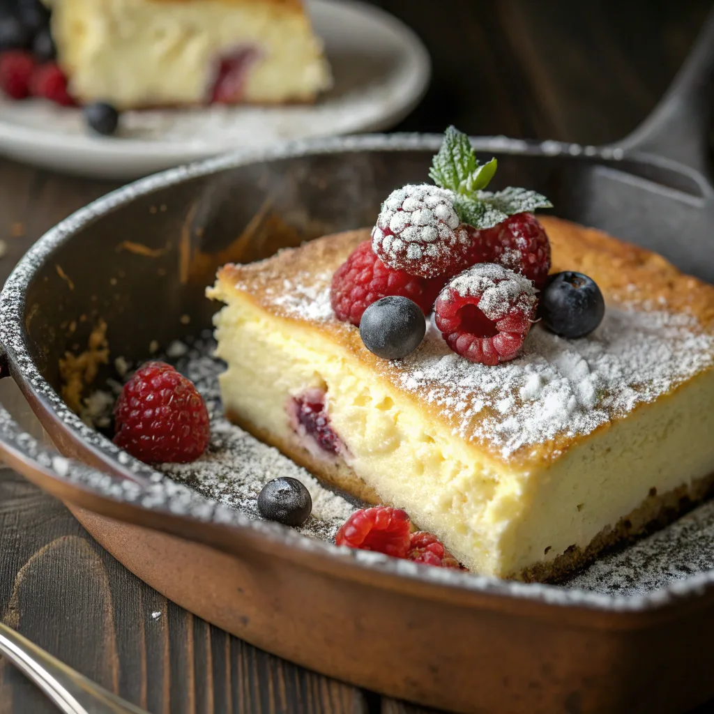 Cheesecake dump cake served hot