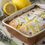 Lavender Lemon Dump Cake served hot