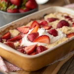 Strawberry Cream Cheese Dump Cake – Perfect for Busy Weeknights 12 Strawberry Cream Cheese Dump Cake served hot