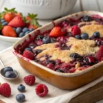 Quick & Delicious Triple Berry Dump Cake Recipe 12 triple berry dump cake served hot