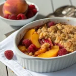 Vegan Dump Cake: Peach Raspberry Dump Cake – Easy, Fruity, and Irresistibly Delicious! 12 vegan dump cake peach raspberry dessert served warm