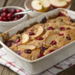 Apple Cranberry Dump Cake served hot