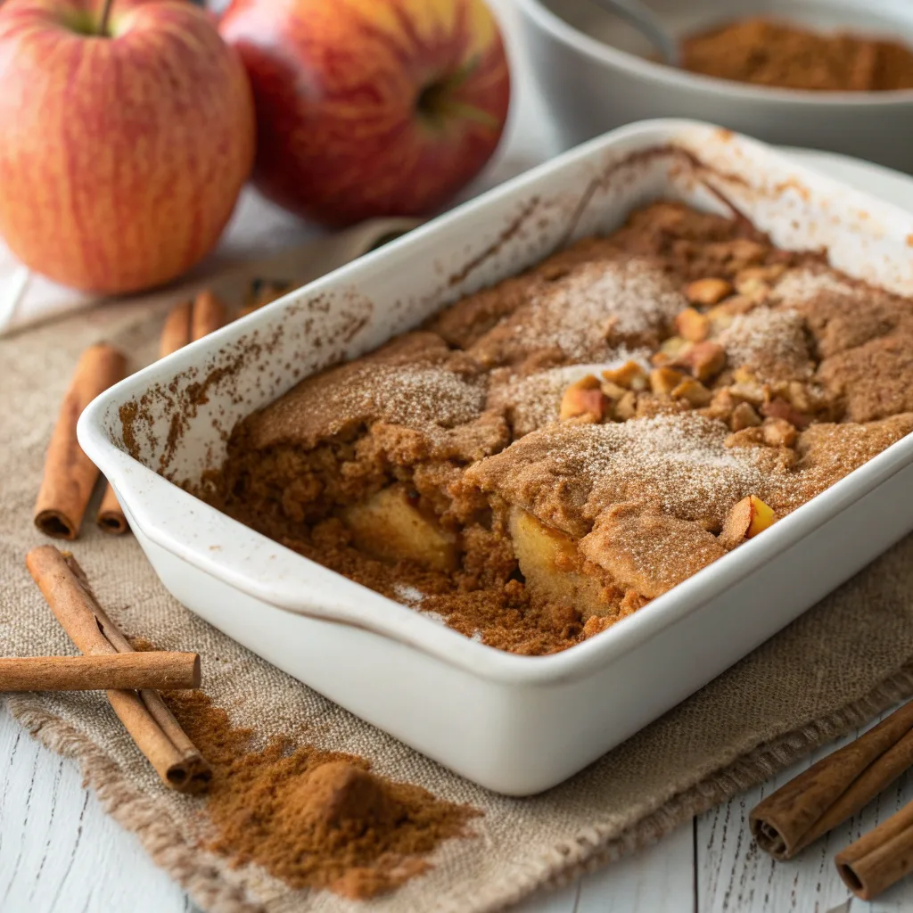 Apple Pumpkin Spice Dump Cake served hot