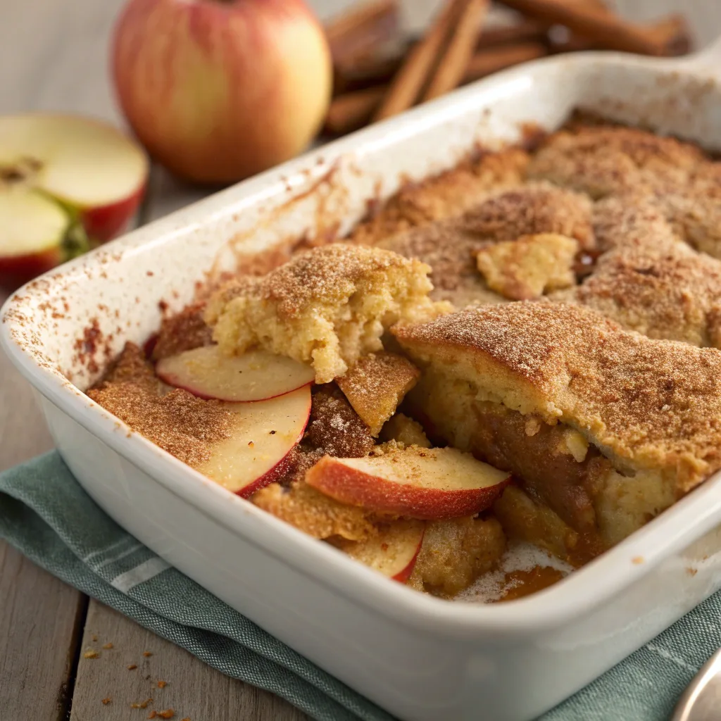 Apple Spice Dump Cake served hot