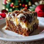 Gingerbread Cream Cheese Swirl Dump Cake – Old-Fashioned Holiday Classic 12 slice of gingerbread cream cheese swirl dump cake
