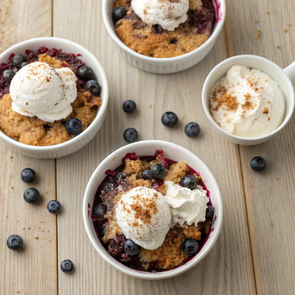 3 Ingredient Blueberry Cobbler Dump Cake Made Simple 11 Served blueberry cobbler dump cake with ice cream