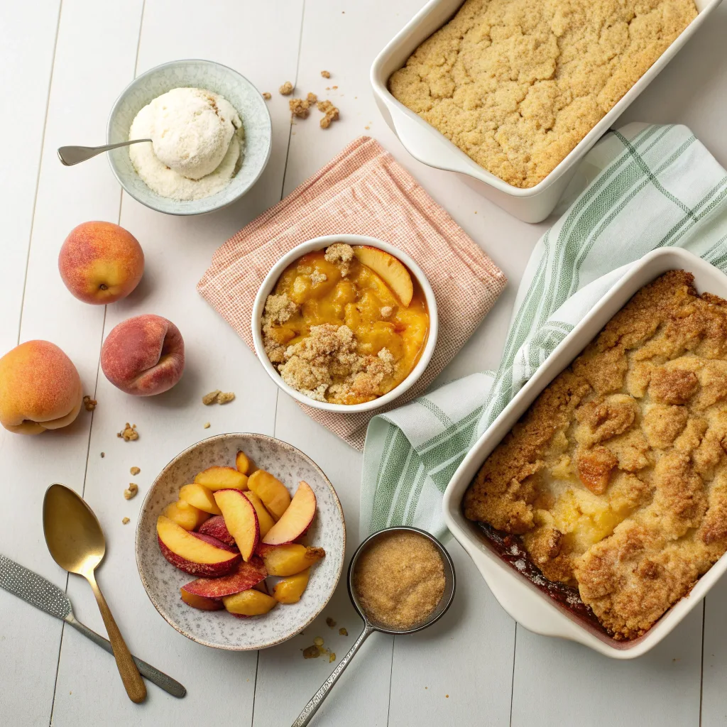 Peach Dump Cakes with Fresh or Canned Peaches – Easy & Delicious 11 four variations of peach dump cake