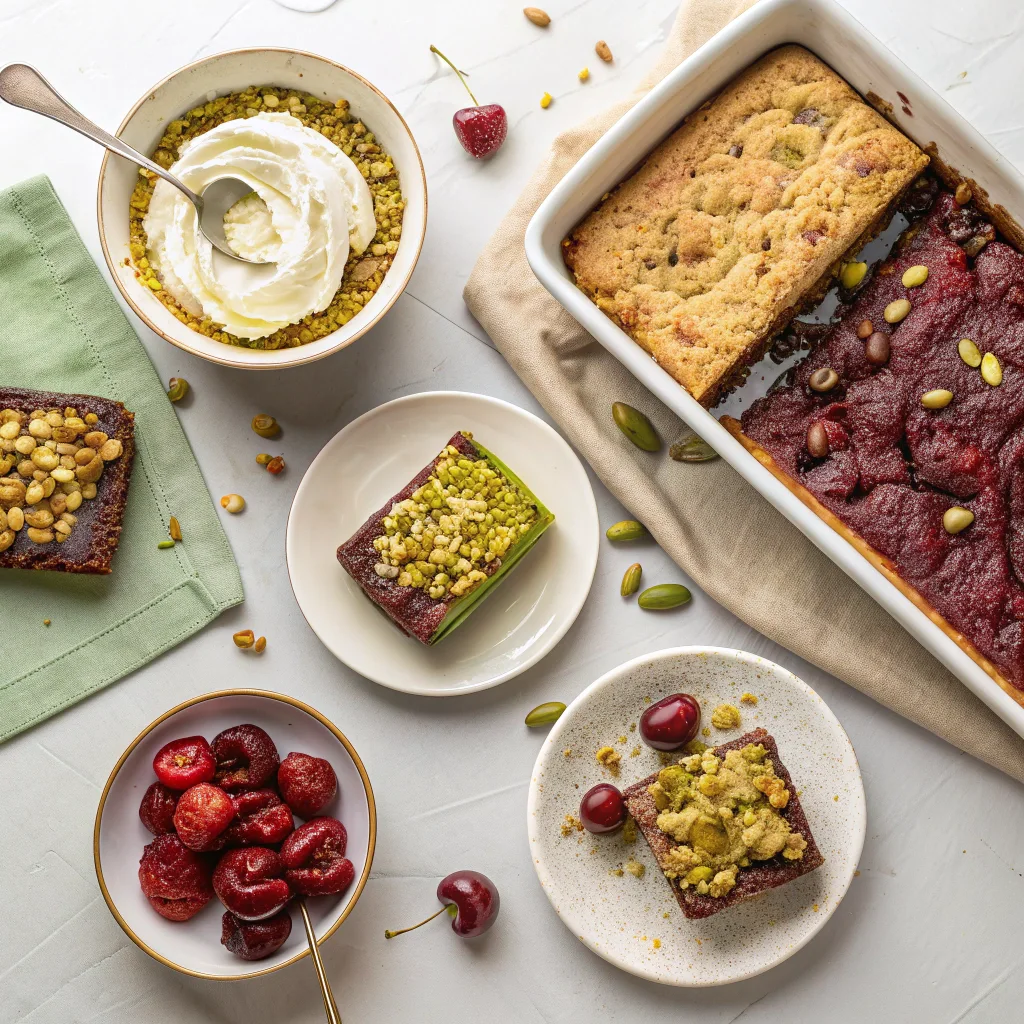 Cherry and Pistachio Cake Loaf: Simple Dump Cake Delight 11 Four variations of cherry pistachio dump cake