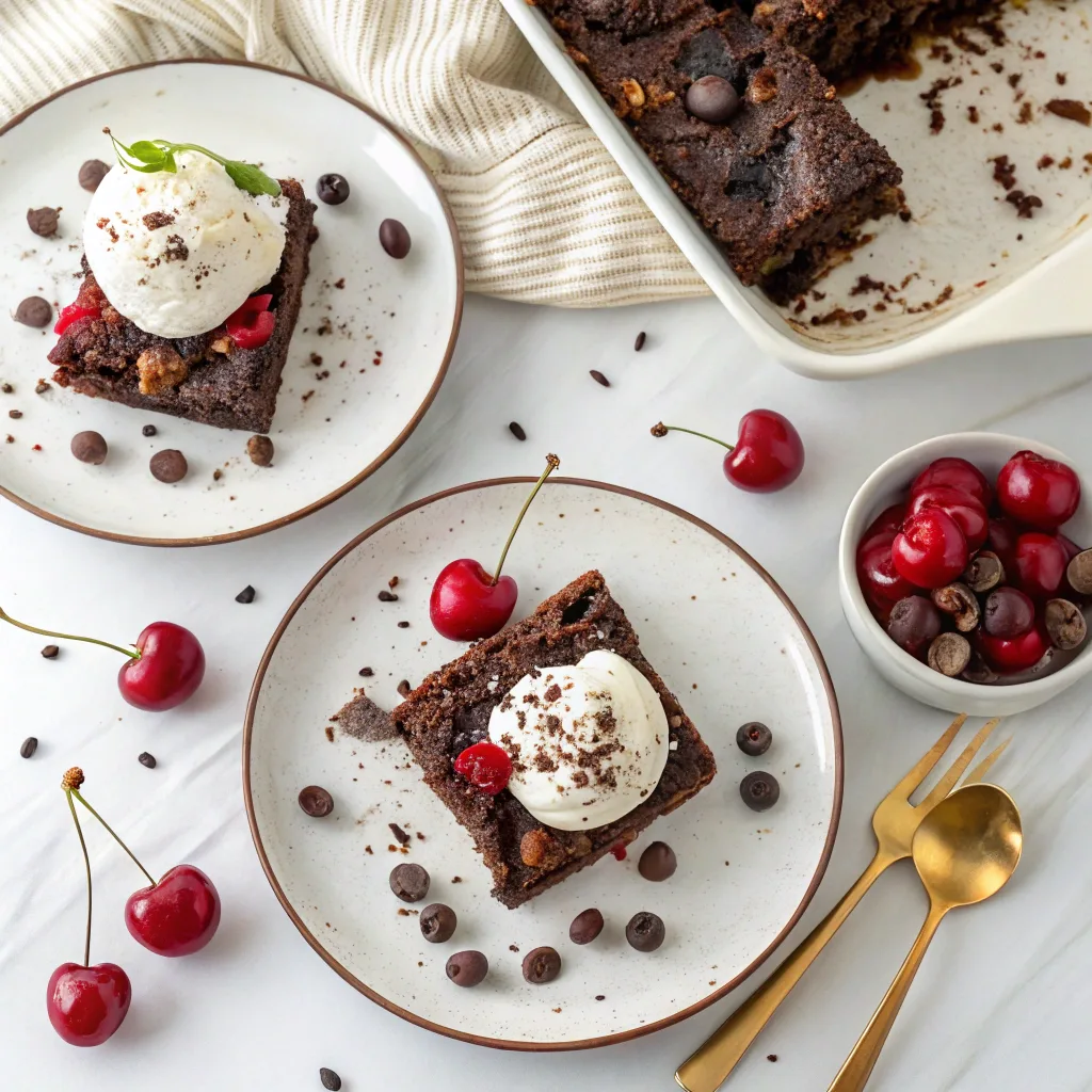 Quick and Gooey Mixed Berry Chocolate Dump Cake Everyone Loves 11 Mixed berry chocolate dump cake served with ice cream