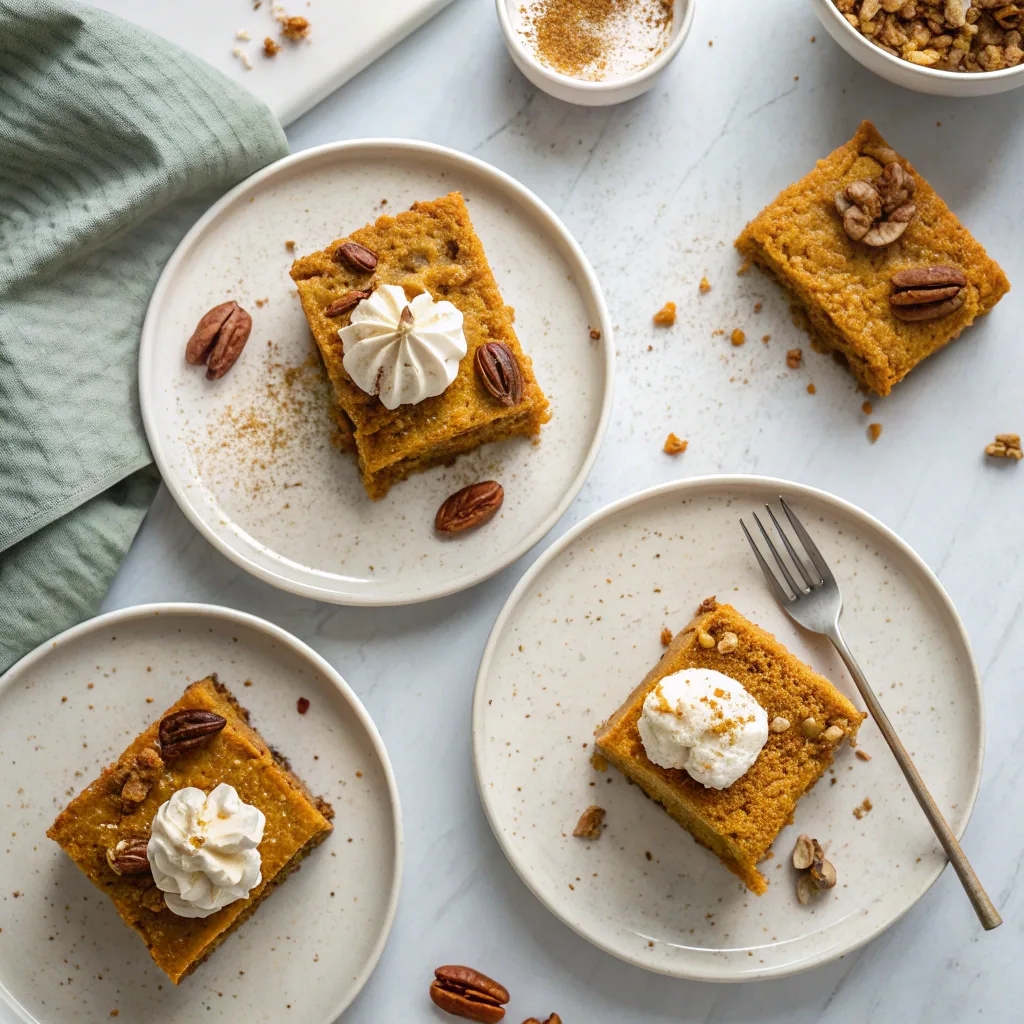 Vegan Pumpkin Dump Cake Bars – Simple, Warm, and Comforting 11 sliced vegan pumpkin dump cake bars