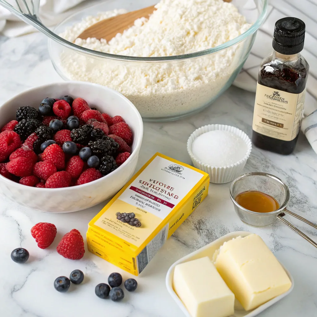 Mixed Berry Coconut Dump Cake – Quick, Juicy, and Delicious 9 Ingredients for Mixed Berry Coconut Dump Cake