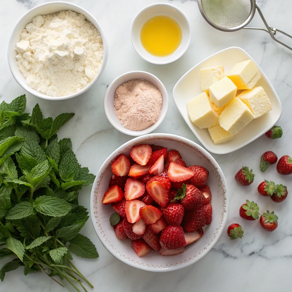 Strawberry Mint Dump Cake – Best Easy Dessert for Busy Weeknights 9 Ingredients for strawberry mint dump cake
