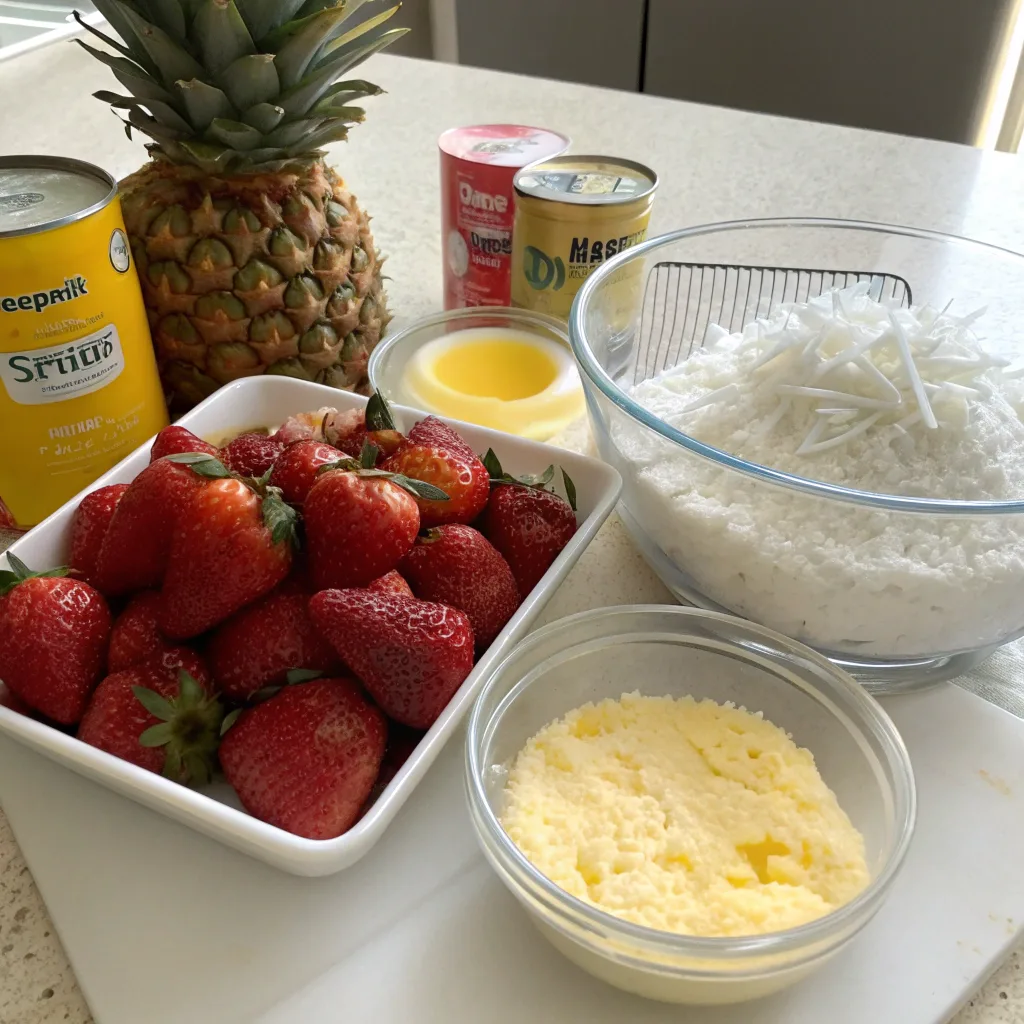 Strawberry Coconut Dump Cake – Simple, Tropical Dessert for Any Occasion 9 Ingredients for Strawberry Coconut Dump Cake