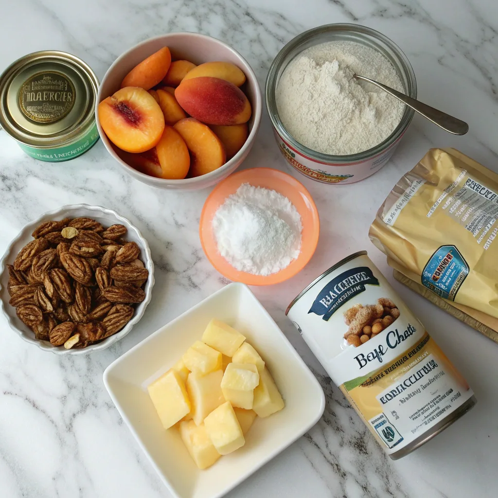 Peach Dump Cake with Pecans – Simple, Sweet, and Delicious 9 Ingredients for peach pecan dump cake