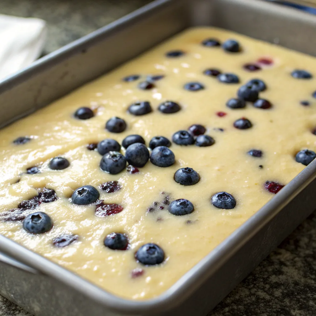Blueberry Pineapple Dump Cake – Sweet and Easy Vanilla Dessert 10 Baking blueberry vanilla dump cake