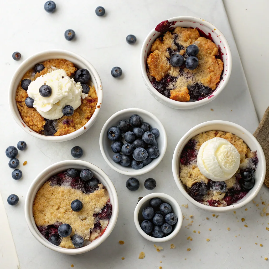 Blueberry Pineapple Dump Cake – Sweet and Easy Vanilla Dessert 11 Four versions of blueberry dump cake