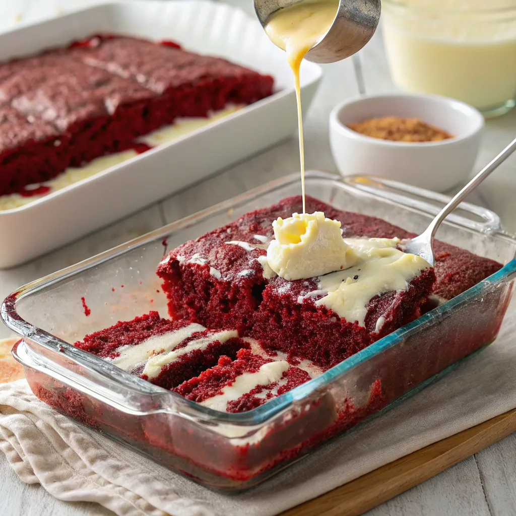 Simple Red Velvet Dump Cake – A One-Pot Delight for Any Occasion 10 baking red velvet dump cake