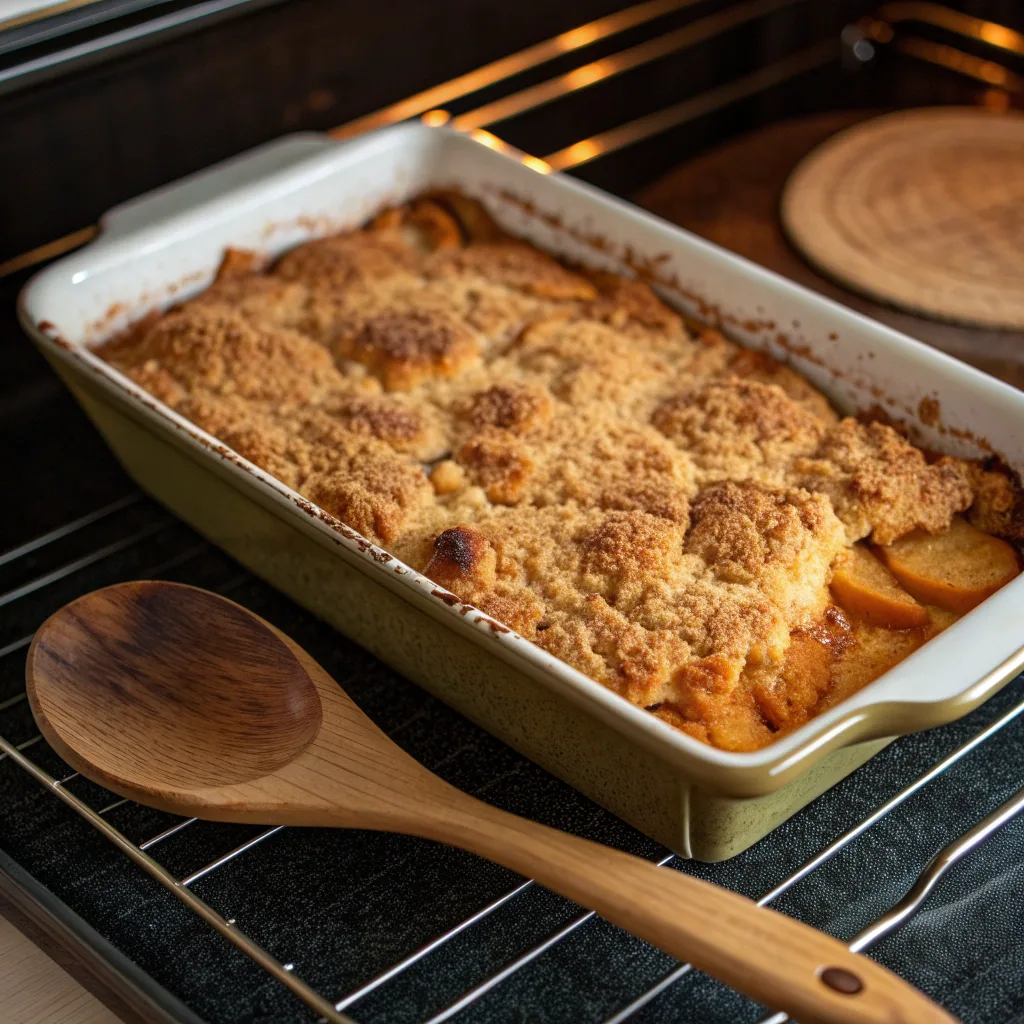 Apple Pumpkin Spice Dump Cake – Cozy, and Family-Favorite 10 Apple Pumpkin Spice Dump Cake baking in the oven