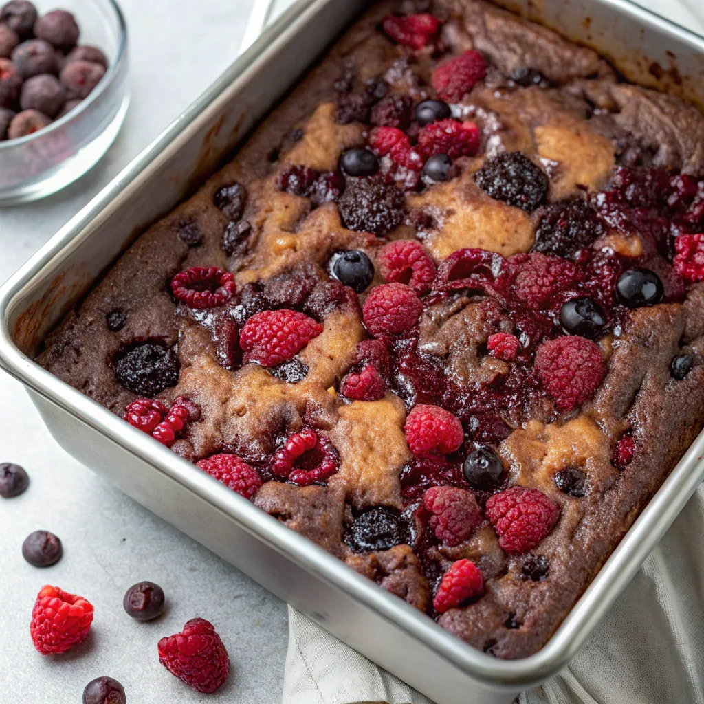 Quick and Gooey Mixed Berry Chocolate Dump Cake Everyone Loves 10 Baking mixed berry chocolate dump cake
