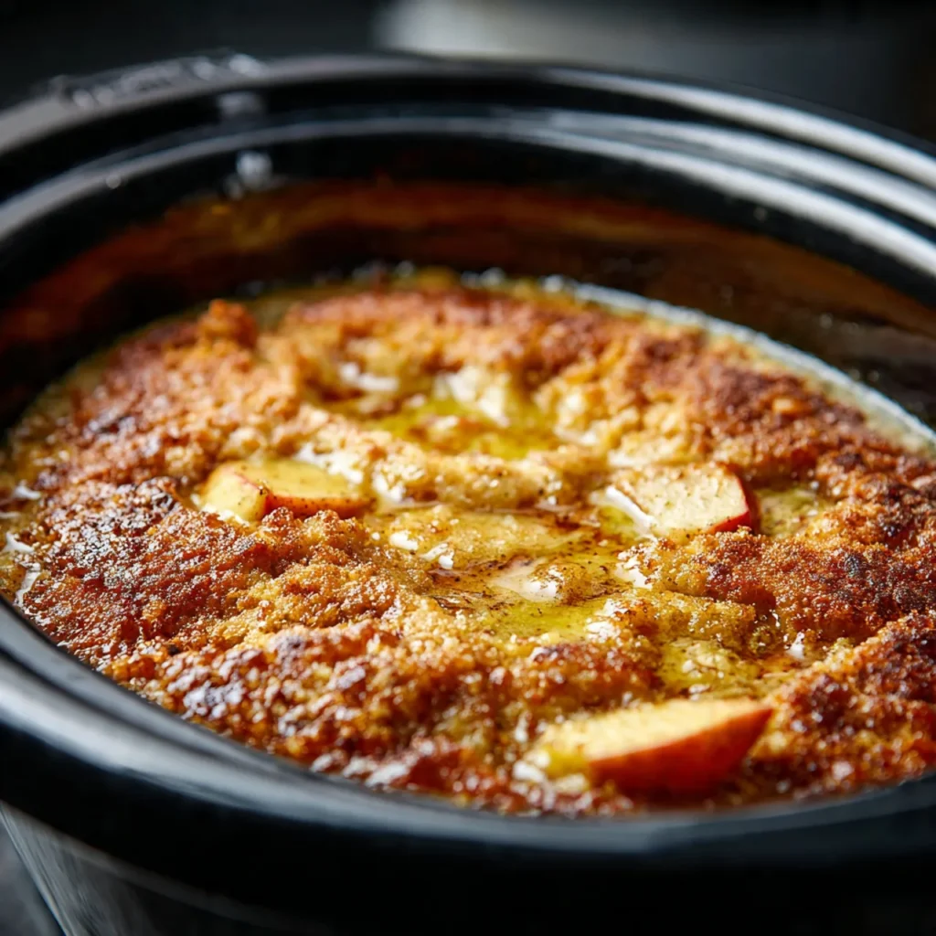 Slow Cooker Apple Dump Cake – Best Slow Cooker Apple Dessert 10 Cooking apple dump cake in slow cooker