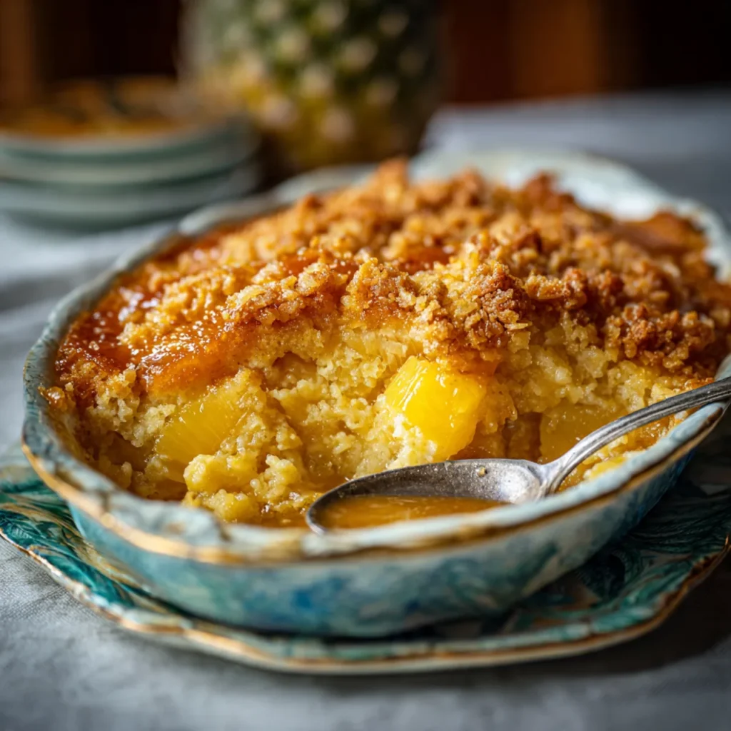 Pineapple Dump Cake – The 10 Best Tropical Dessert Recipes 4 Pineapple Rum Dump Cake