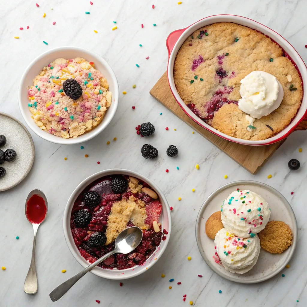 Sugar Cookie Dump Cake with Sprinkles for Christmas Celebration 11 Variations of sugar cookie dump cake