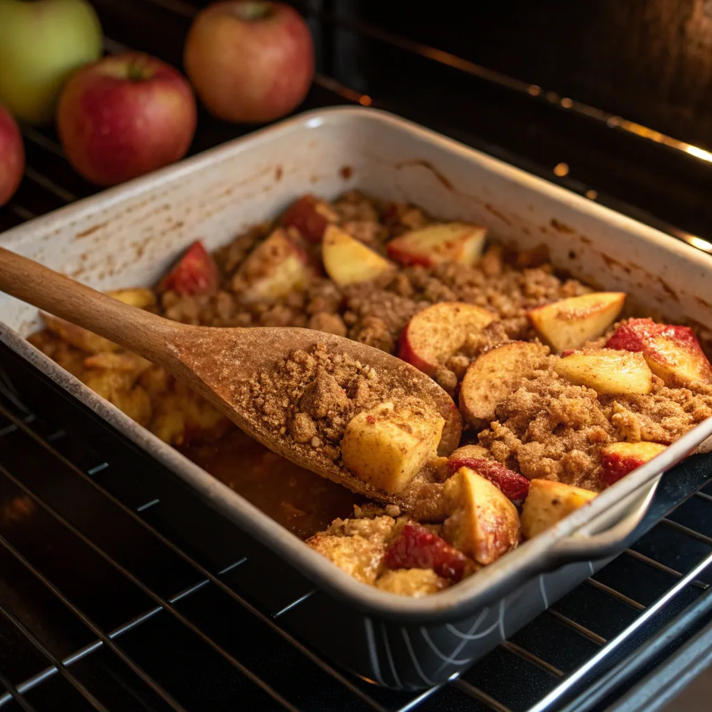 Apple Dump Cake Bars – 3 Ingredient Dump Cake for Busy Weeknights 10 Cooking apple dump cake in skillet