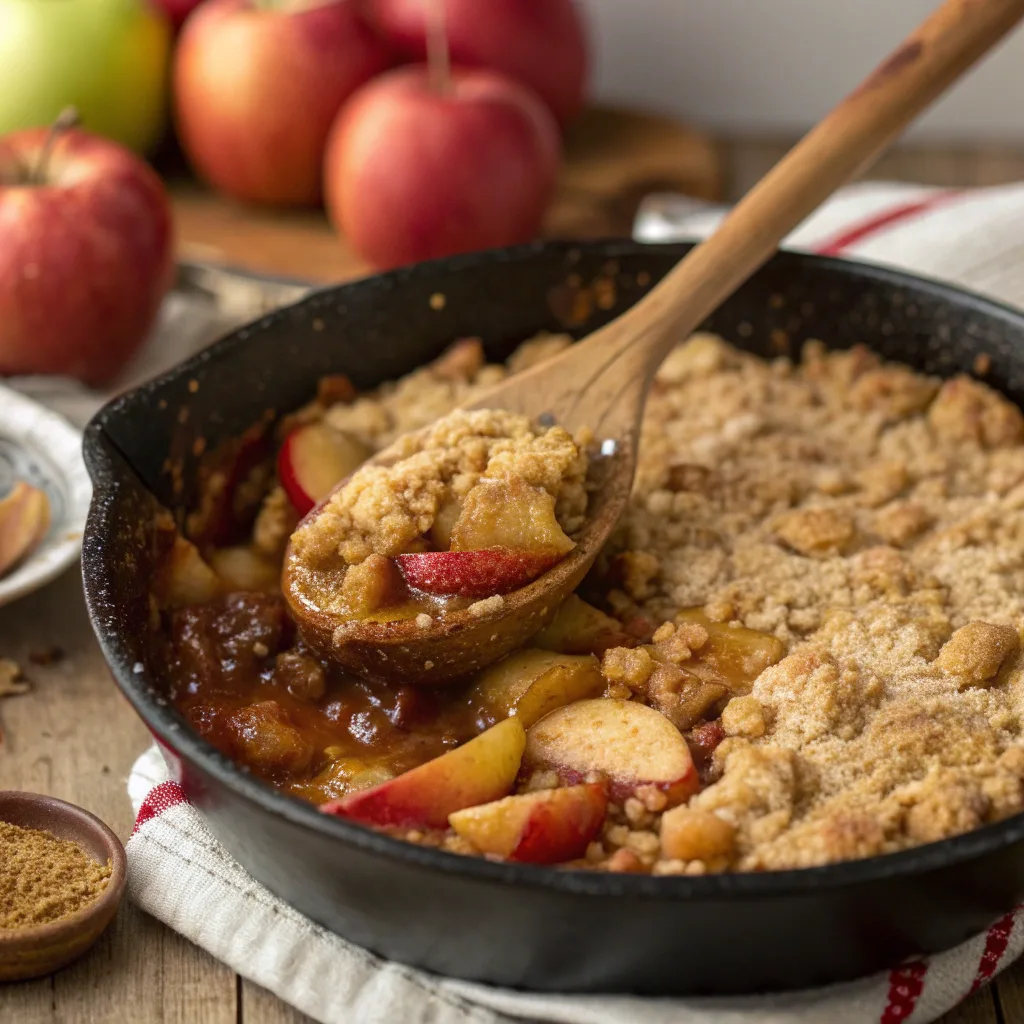 Gluten-Free Apple Dump Cake Almond Flour – Healthy & Tasty 10 Cooking gluten-free apple dump cake in skillet