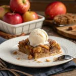 apple-based dump cake served hot