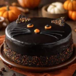 Halloween Black Cat Cake – Easy, Fun, and Perfect for Kids’ Birthdays 12 Halloween Black Cat Cake with topper and candy eyes